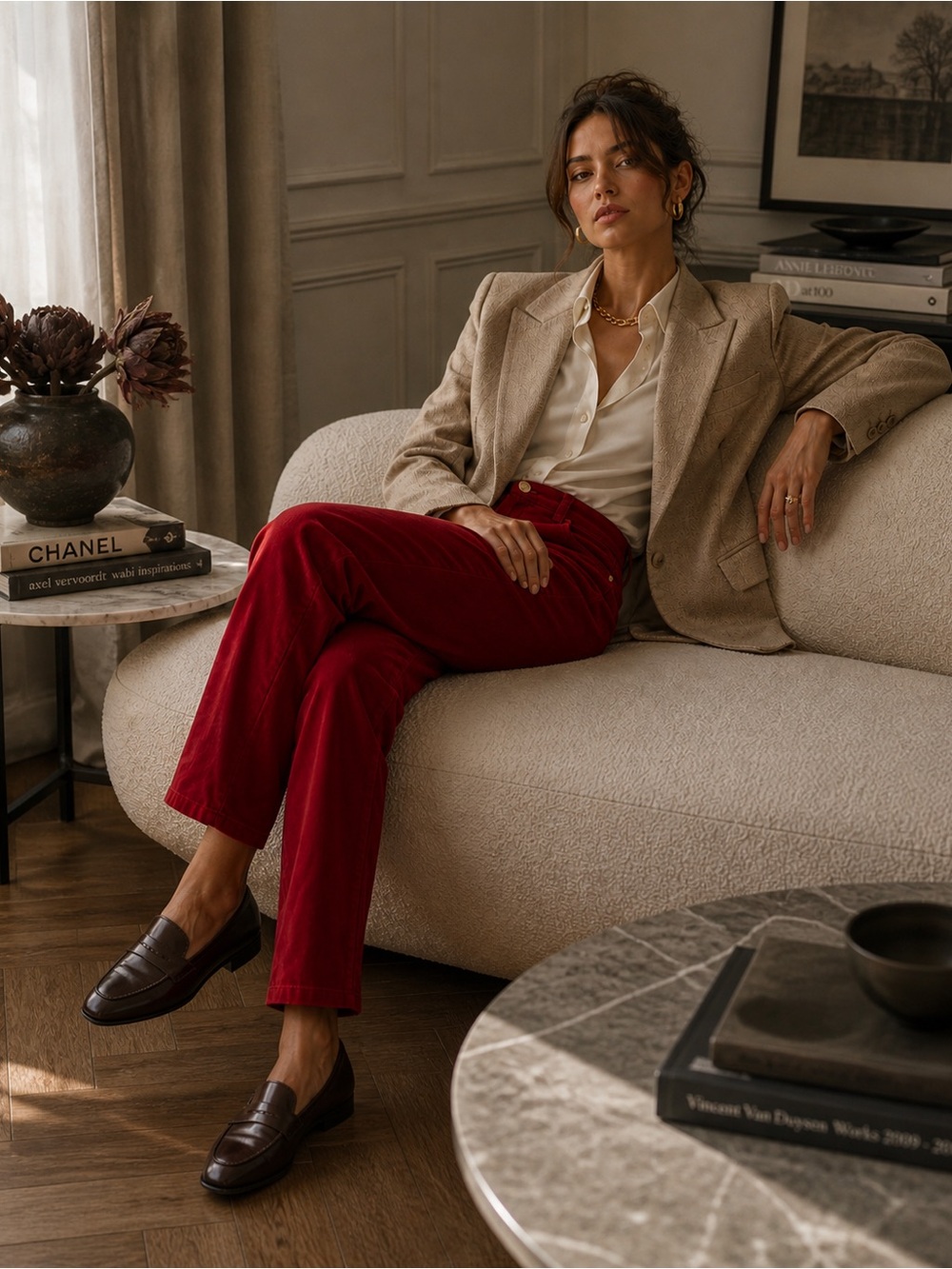 Talbots Bold Red Corduroy Pants